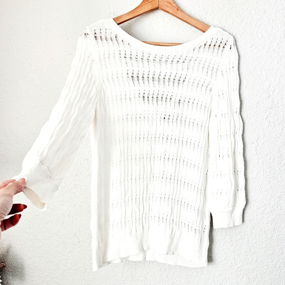 White House Black Market Tops - White House Black Market Pointelle Open Back Top Size XL